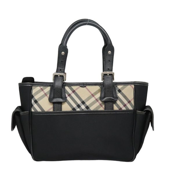 BURBERRY Nova Check Hand Bag Canvas Beige Silver blackNew 92803 Online Hot Sale