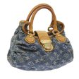 LOUIS VUITTON Monogram Denim Preity Hand Bag Blue M95020  59608A Cheap