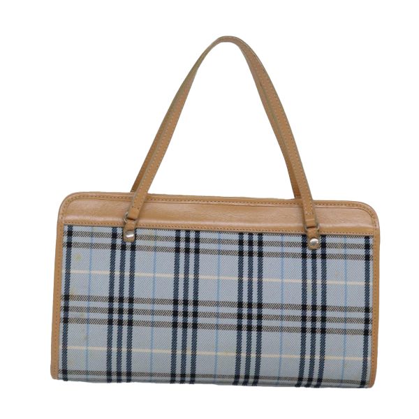 BURBERRY Nova Check Blue Label Hand Bag Canvas Light Blue BeigeNew 87639 Discount