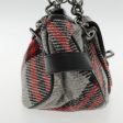 BURBERRY Nova Check Chain Blue Label Hand Bag Wool Gray SilverNew 95473 Hot on Sale