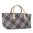 BURBERRY Nova Check Blue Label Hand Bag Nylon Gray PinkNew ti2109 Discount