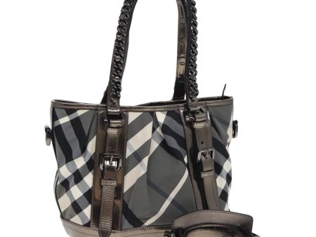 BURBERRY Nova Check Hand Bag Canvas Leather 2way BlackNew bs16022 For Cheap