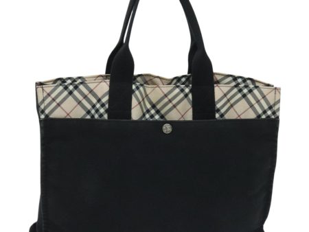 BURBERRY Nova Check Blue Label Hand Bag Canvas Black Beige SilverNew hs1691 on Sale