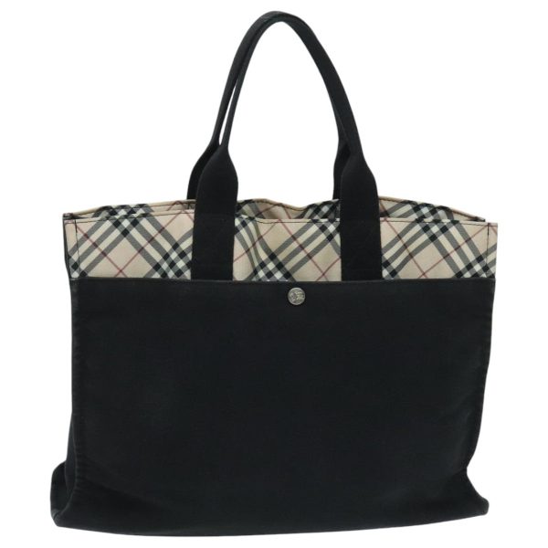 BURBERRY Nova Check Blue Label Hand Bag Canvas Black Beige SilverNew hs1691 on Sale