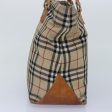 BURBERRY Nova Check Blue Label Hand Bag Canvas Beige SilverNew yk14864 For Discount