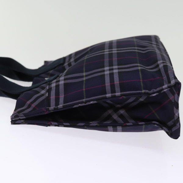 BURBERRY Nova Check Blue Label Hand Bag Nylon NavyNew kk237 on Sale