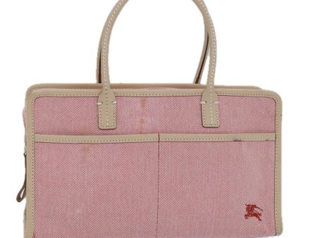 BURBERRY Nova Check Blue Nobel Hand Bag Canvas Pink BeigeNew bs15726 Online Hot Sale