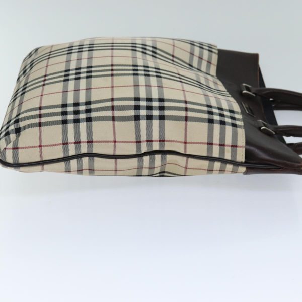 BURBERRY Nova Check Hand Bag Canvas BeigeNew ep4559 Fashion