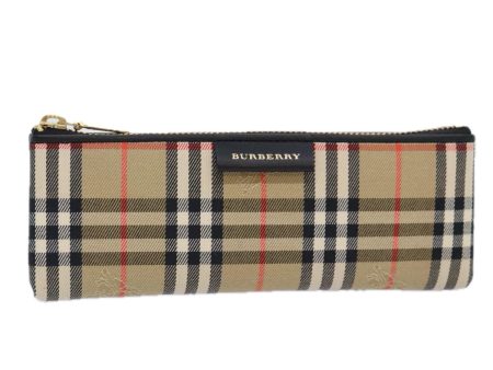 BURBERRY Nova Check Pen Case Canvas Beige GoldNew am6936 Supply