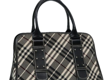 BURBERRY Nova Check Blue Label Hand Bag Canvas Leather Beige SilverNew bs17027 For Cheap