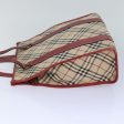 BURBERRY Nova Check Blue Label Hand Bag Canvas Beige Red SilverNew ti1948 on Sale