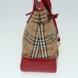 BURBERRY Nova Check Hand Bag Canvas Beige RedNew 87634 Hot on Sale