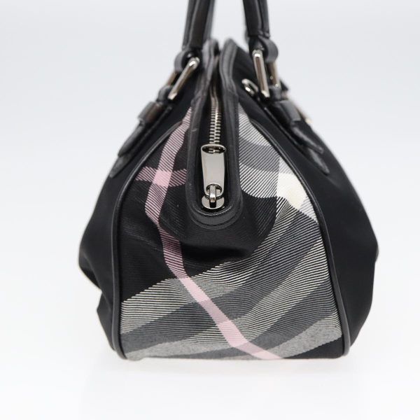 BURBERRY Nova Check Blue Label Hand Bag Nylon Silver BlackNew bs17294 For Sale