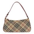 BURBERRY Nova Check Blue Label Hand Bag Canvas Beige Red SilverNew kk355 Online Sale