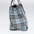 BURBERRY Nova Check Blue Label Hand Bag Nylon Beige SilverNew 86170 Discount