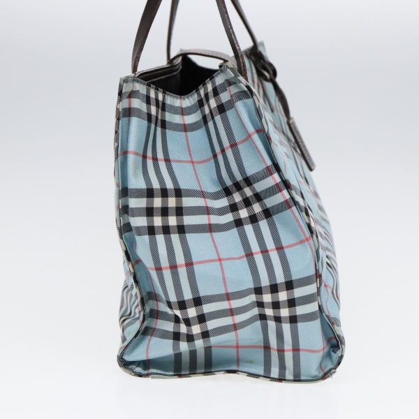 BURBERRY Nova Check Blue Label Hand Bag Nylon Beige SilverNew 86170 Discount