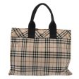 BURBERRY Nova Check Blue Label Hand Bag Nylon Beige SilverNew 88679 For Cheap