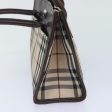 BURBERRY Nova Check Hand Bag Canvas Leather Beige Brown SilverNew yk15211 Cheap