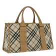 BURBERRY Nova Check Blue Label Hand Bag Canvas BeigeNew 96451 Fashion