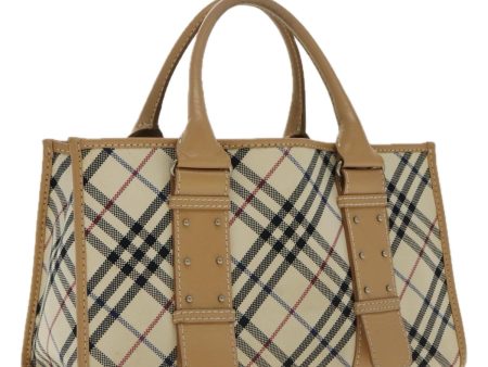 BURBERRY Nova Check Blue Label Hand Bag Canvas BeigeNew 96451 Fashion