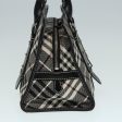 BURBERRY Nova Check Blue Label Hand Bag Canvas Leather Beige SilverNew bs17027 For Cheap