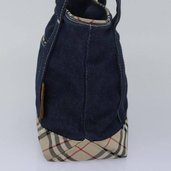 BURBERRY Denim Nova Check Blue Label Hand Bag Navy BeigeNew 83301 Online Sale