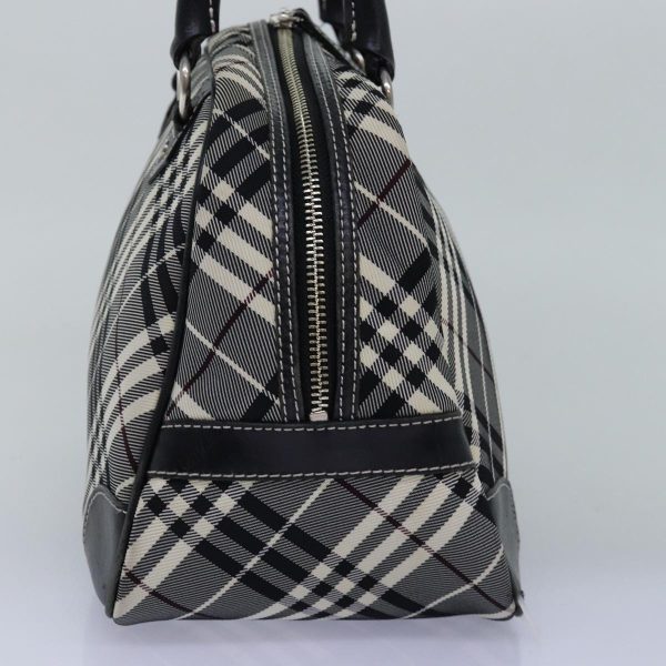 BURBERRY Nova Check Blue Label Hand Bag Nylon BlackNew 77009 For Sale