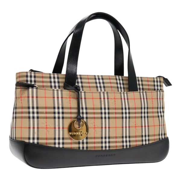 BURBERRY Nova Check Hand Bag Canvas BeigeNew 91568 For Sale