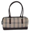 BURBERRY Nova Check Hand Bag Canvas BeigeNew 81461 Online now