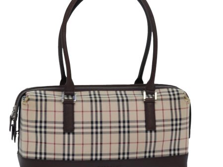 BURBERRY Nova Check Hand Bag Canvas BeigeNew 81461 Online now