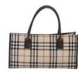 BURBERRY Nova Check Hand Bag Canvas Leather Beige Brown SilverNew yk15211 Cheap